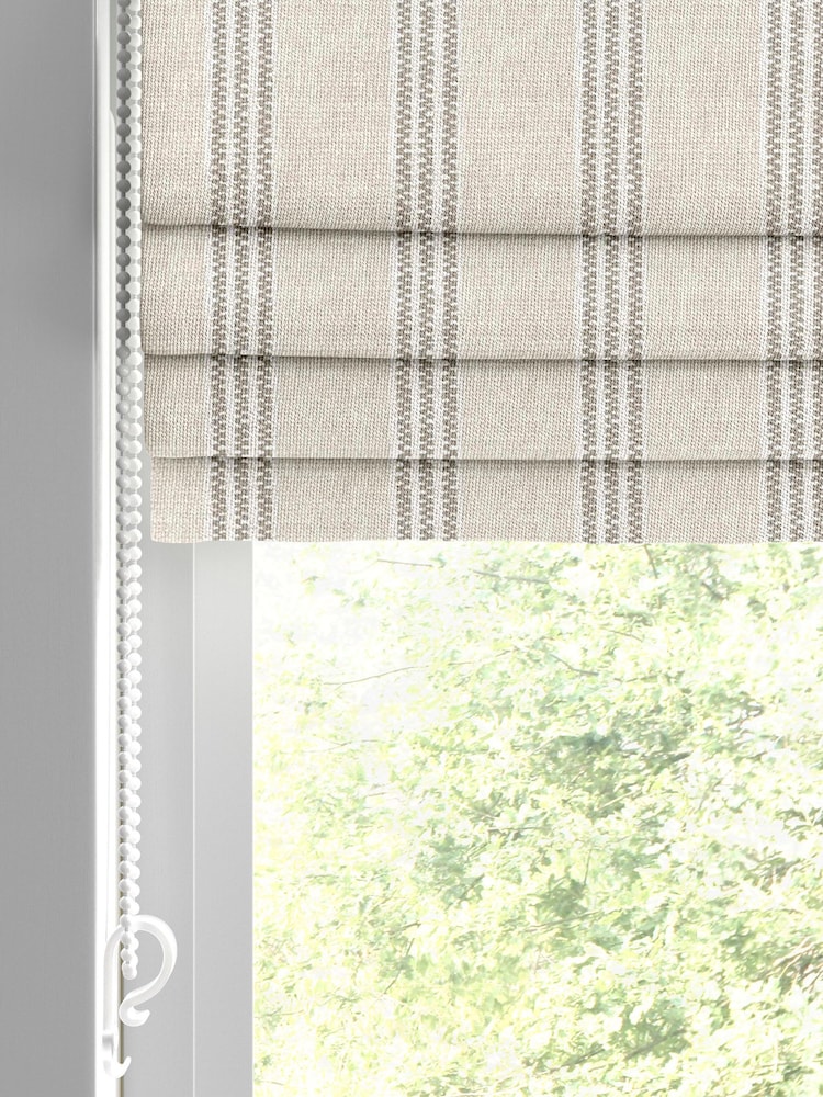 Emily Bond Natural George Stripe Made to Measure Roman Blinds - Image 2 of 6
