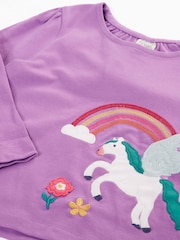 Frugi Purple Caris Applique Top - Image 2 of 2
