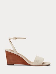 Lauren Ralph Lauren Beige Katherine Suede Sandals - Image 1 of 4