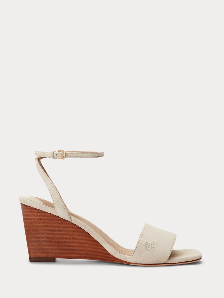 Lauren Ralph Lauren Beige Katherine Suede Sandals - Image 1 of 4
