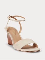 Lauren Ralph Lauren Beige Katherine Suede Sandals - Image 2 of 4