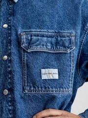 Calvin Klein Jeans Kastenförmiges Utility-Hemd in Loose Fit, Blau - Bild 2 von 2