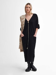 Barbour® International Mondale Knitted Zip Midi Black Dress - Image 2 of 7