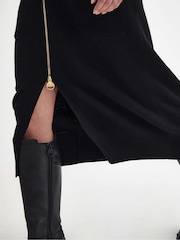 Barbour® International Mondale Knitted Zip Midi Black Dress - Image 4 of 7