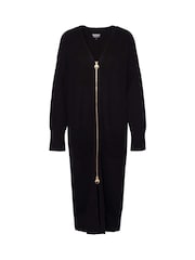 Barbour® International Mondale Knitted Zip Midi Black Dress - Image 7 of 7