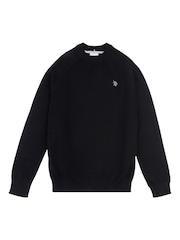 U.S. Polo Assn. Black Crew Neck Mens Knitted Jumper - Image 4 of 6