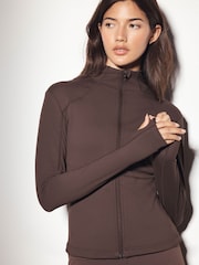 Chocolate Brown Active Balance Zip Through Jacket - Image 4 of 7