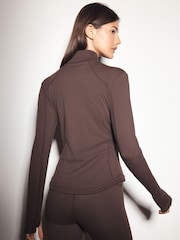 Chocolate Brown Active Balance Zip Through Jacket - Image 5 of 7