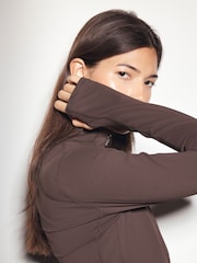 Chocolate Brown Active Balance Zip Through Jacket - Image 6 of 7