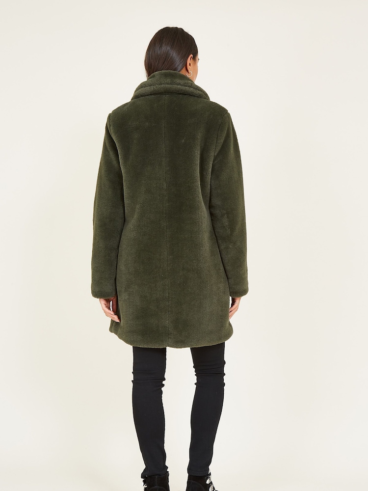 Vert kaki - Manteau Yumi en fausse fourrure - Image 4 of 5