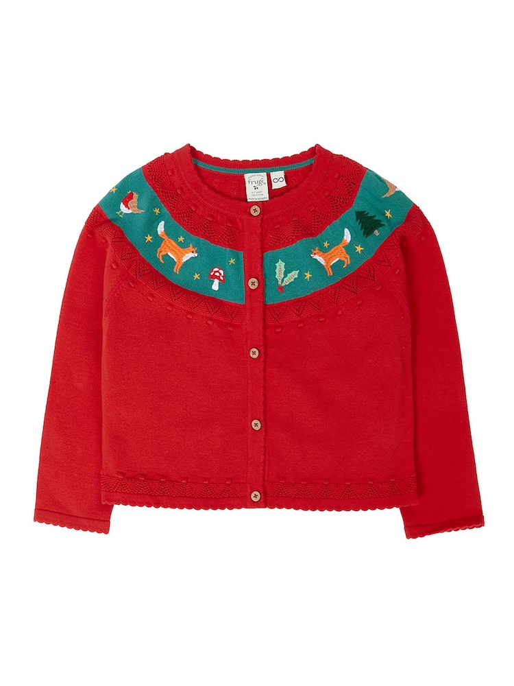 Frugi Christmas Ishbel Embroidered Cardigan - صورة 1 من 3 Frugi Christmas Ishbel Embroidered Cardigan - صورة 1 من 3