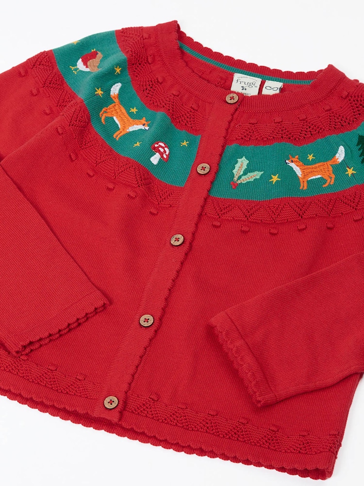 Frugi Christmas Ishbel Embroidered Cardigan - صورة 2 من 3 Frugi Christmas Ishbel Embroidered Cardigan - صورة 2 من 3