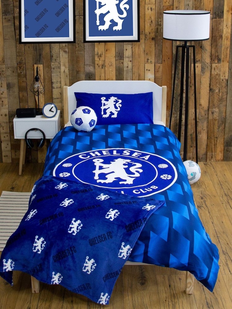 Arsenal Blue Chelsea FC Single Reversible Duvet Cover and Pillowcase Set - Image 1 of 6 Arsenal Blue Chelsea FC Single Reversible Duvet Cover and Pillowcase Set - Image 1 of 6