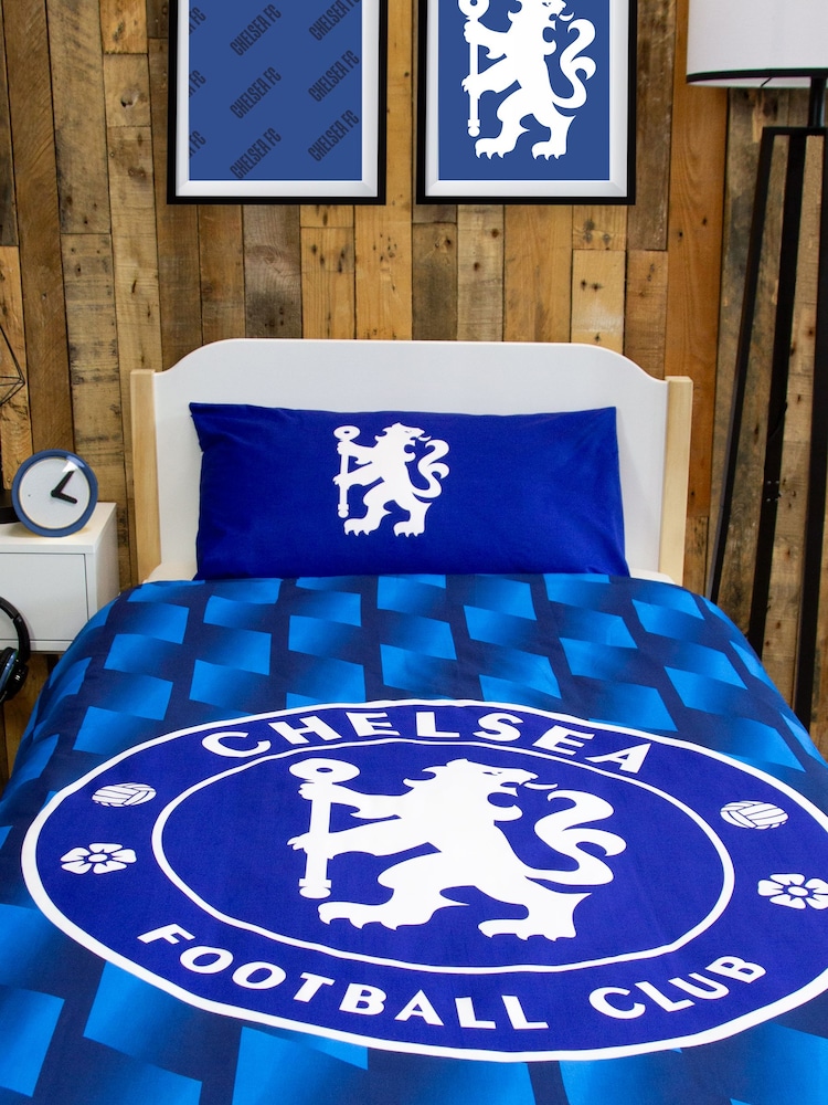 Arsenal Blue Chelsea FC Single Reversible Duvet Cover and Pillowcase Set - Image 2 of 6 Arsenal Blue Chelsea FC Single Reversible Duvet Cover and Pillowcase Set - Image 2 of 6