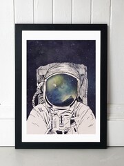 Black Dreaming of Space by Tracie Andrews Black Framed Print - Image 1 of 1