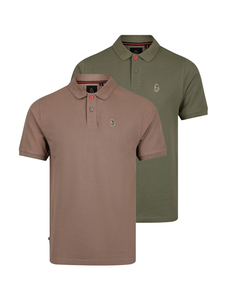 Luke 1977 Green New Mead Clover Hardnut Polo Shirts 2 Pack - Image 1 of 7