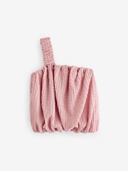 Pink One Shoulder Texture Bubble Top (3-16yrs) - Image 5 of 7