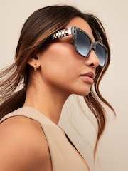 Grey Tortoishell Square Sunglasses - Image 1 of 6