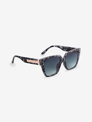 Grey Tortoishell Square Sunglasses - Image 3 of 6