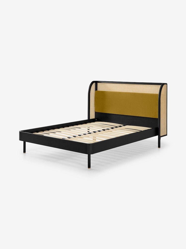 MADE.COM Black Stain Oak and Rattan Ankhara Bed - Image 1 of 5