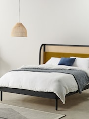 MADE.COM Black Stain Oak and Rattan Ankhara Bed - Image 2 of 5