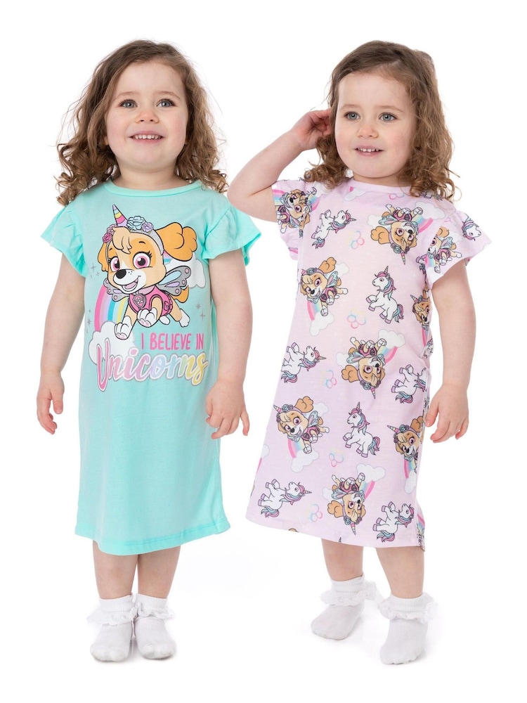 Vanilla Underground Pink Girls Multi Paw Patrol Nighties 2 Pack - Image 1 of 7