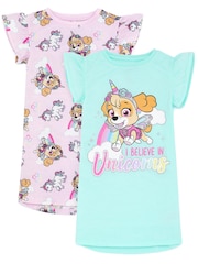 Vanilla Underground Pink Girls Multi Paw Patrol Nighties 2 Pack - Image 4 of 7