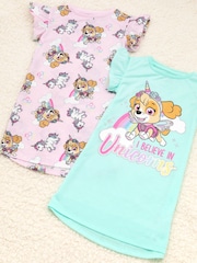 Vanilla Underground Pink Girls Multi Paw Patrol Nighties 2 Pack - Image 7 of 7