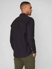Черный - Мягкая хлопковая рубашка с длинными рукавами Blend Threadbare - Изображение 2 из 4