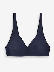 White/Navy Blue/Pink Non Pad Non Wire Cotton Blend Ultimate Comfort Bras 3 Pack - Image 10 of 11