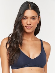 White/Navy Blue/Pink Non Pad Non Wire Cotton Blend Ultimate Comfort Bras 3 Pack - Image 4 of 11
