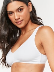 White/Navy Blue/Pink Non Pad Non Wire Cotton Blend Ultimate Comfort Bras 3 Pack - Image 7 of 11