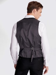 MOSS Black Slim Stretch Suit: Waistcoat - Image 2 of 4