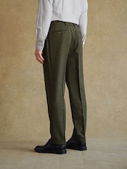 Barbour® Green Donegal Slim Fit Suit Trousers - Image 3 of 6