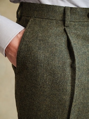 Barbour® Green Donegal Slim Fit Suit Trousers - Image 4 of 6