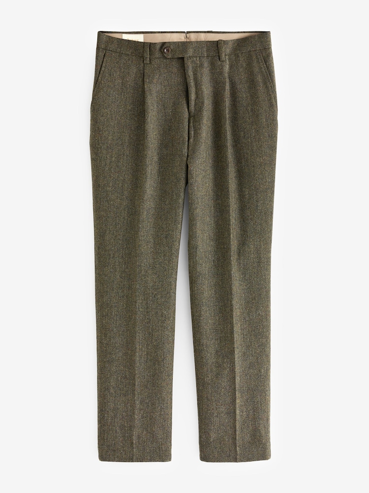 Barbour® Green Donegal Slim Fit Suit Trousers - Image 6 of 6