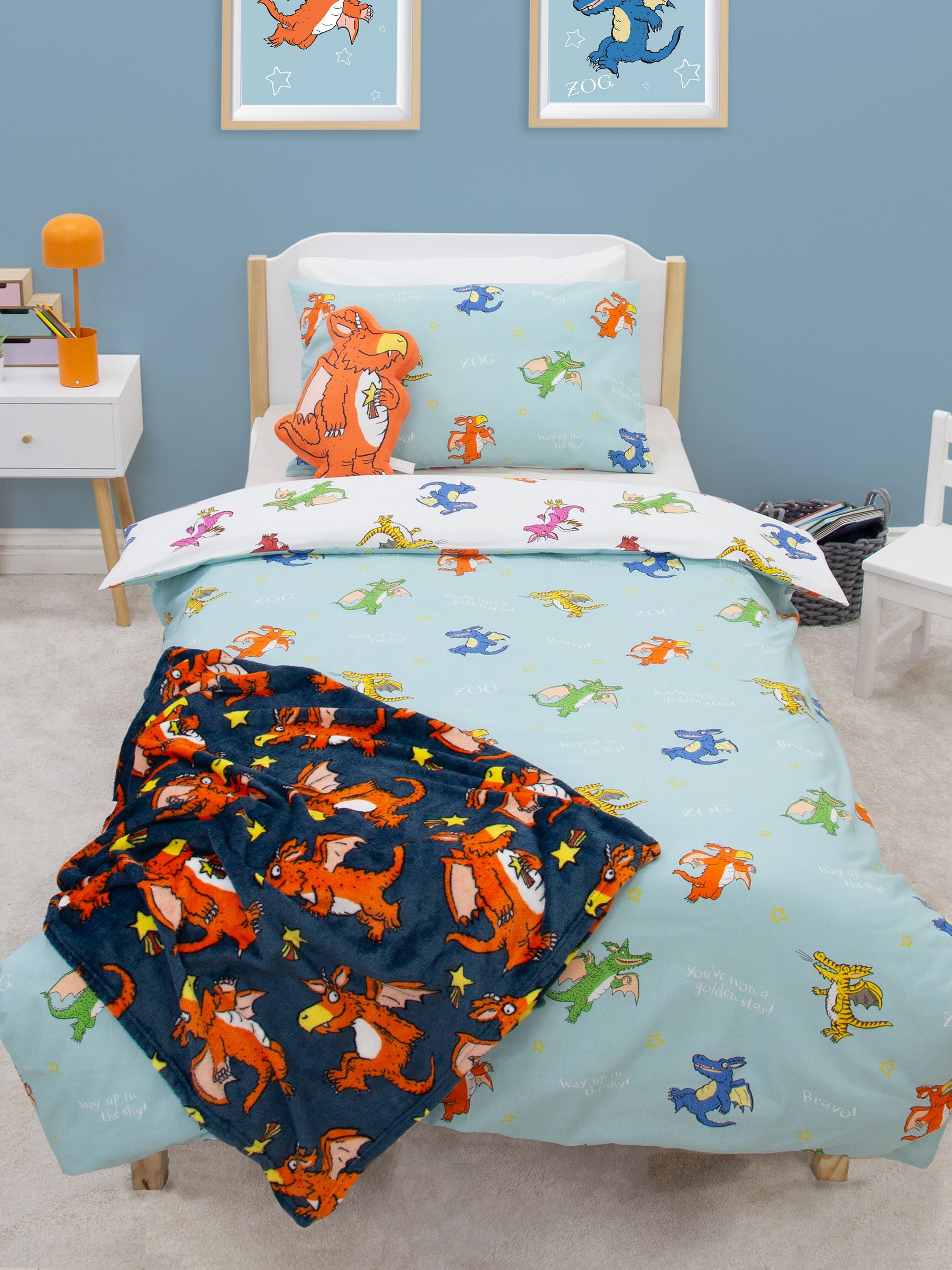 Zog Unisex Kids Blue Reversible Duvet Cover And Pillowcase Set - Image 4