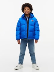 Tommy Hilfiger Blue Heritage Back Logo Ripstop Puffer Jacket with Removable Sleeves - Image 2 of 6