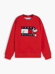 Tommy Hilfiger Red Peanuts® Flag Graphic Embroidery Jumper - Image 5 of 6