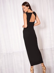 Lipsy Multi Colour Diamante Trim Maxi Bodycon Dress - Larawan 4 ng 6
