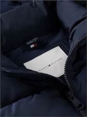 Tommy Hilfiger Dark Blue Heritage Back Logo Ripstop Puffer Jacket with Removable Sleeves - Image 7 of 7