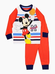 Character Red 100% Cotton Mickey Mouse Pyjamas 2 Pack - Image 3 of 5