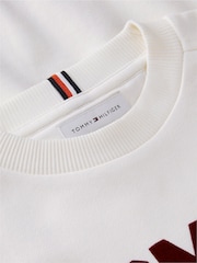 Ақ - Tommy Hilfiger логотипі бар замша түсті жағасы бар свитшот - 6суретінің 6 суреті