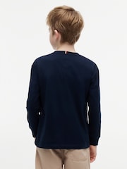 Tommy Hilfiger Blue Essential Flag Embroidery Long Sleeve T-Shirt - Image 2 of 7