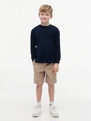 Tommy Hilfiger Blue Essential Flag Embroidery Long Sleeve T-Shirt - Image 3 of 7