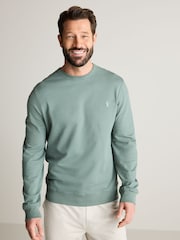 Green 100% Cotton Lightweight Crew Neck Sweatshirt - Image 1 of 7