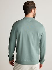 Green 100% Cotton Lightweight Crew Neck Sweatshirt - Image 2 of 7