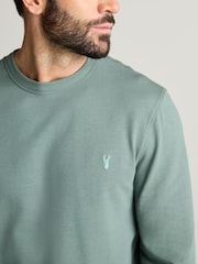 Green 100% Cotton Lightweight Crew Neck Sweatshirt - Image 4 of 7