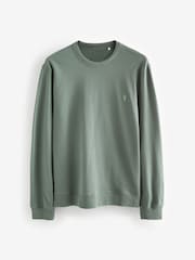 Green 100% Cotton Lightweight Crew Neck Sweatshirt - Image 5 of 7
