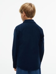 Tommy Hilfiger Blue Regular Fit Patch Pocket Corduroy Shirt - Image 2 of 5